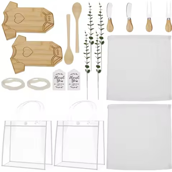 4/20 Pcs Cutting Board Bamboo Cooking Utensil Set with Spoon Unique Chopping Boards for Festival Party Gifts Kitchen Accessories
