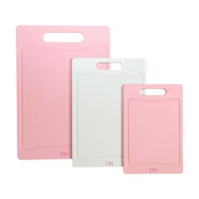 Cutting Board Set With Juice Grooves EasyGrip Handles BPAFree HeavyDuty Plastic Dishwasher Safe