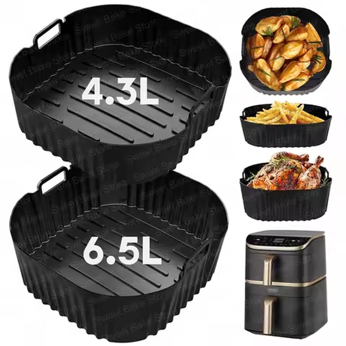 Air Fryer Silicone Moulds Set, Reusable Instead of Baking Paper for COSORI Turbo Tower Pro Smart 10.8L, Hot Airfryer Accessories