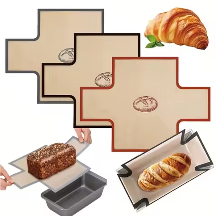1/3pcs Silicone Loaf Pan Liners Non-Stick Baking Mat Food Grade Reusable Bread Pans with Anti-Slip Edge Homemade Baking Accessoy