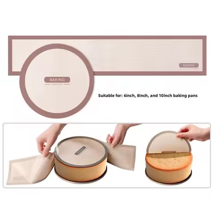 Non-Stick Silicone Baking Mat Set for 6 8 10 Inch Round Cake Pans Easy Clean Reusable Liners for Perfect Cheesecake Release