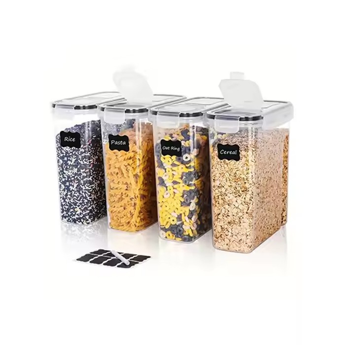 4pcs4l Large Food Storage Containers With Lids, Airtight Food Storage Containers For Kitchen Pantry Organization And Storage