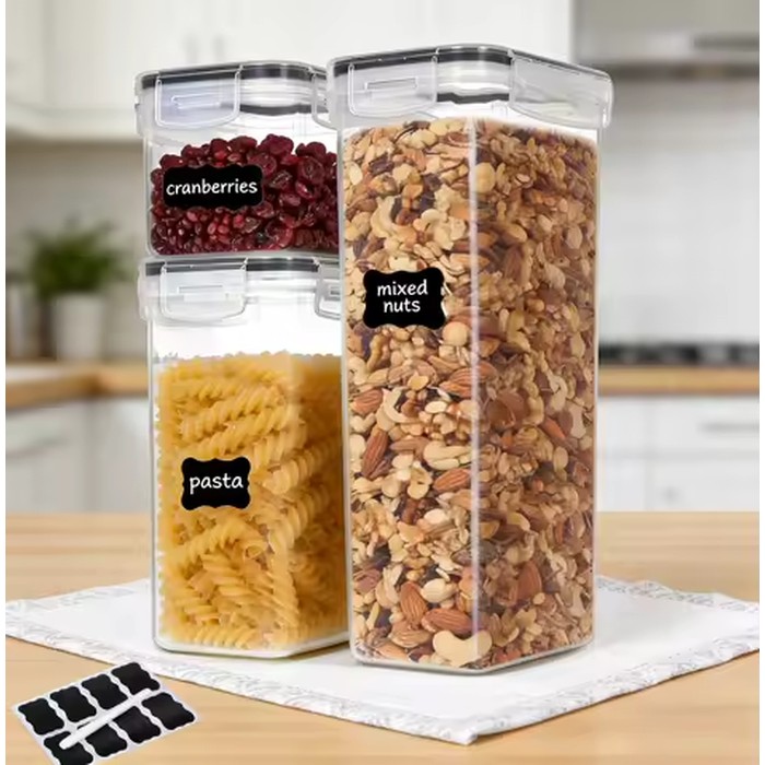 3 Sets Airtight Food Storage Containers with Lids - BPA Free, Meal Prep Containers for Kitchen Storage, Microwave, Fruit and Ice