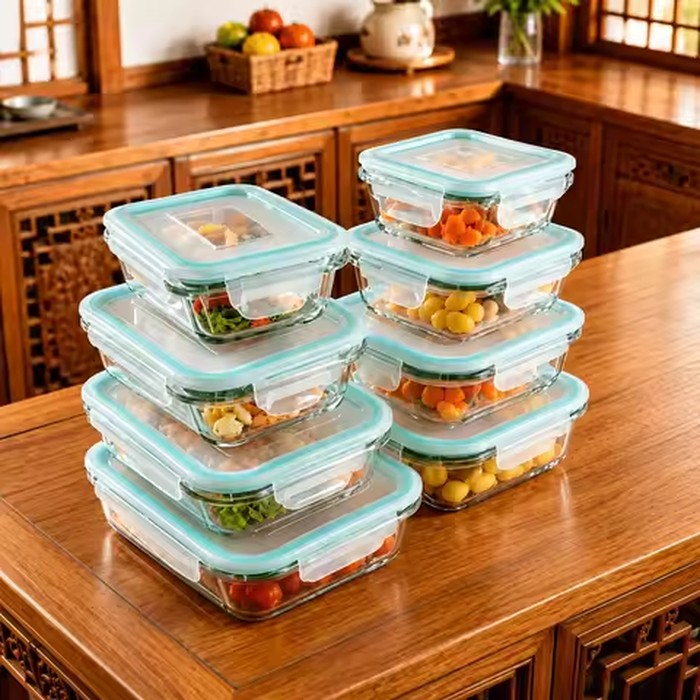 Glass Food Storage Containers Sleek Modern Airtight Meal Prep Containers 16 Pack 8 Containers 8 Lids Mint Green Locking Lids Microwave Oven Safe Leakproof Glass Lunch Boxes For Kitchen Fridge Meal Prep Housewarming Gift