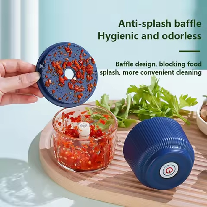 1Pc 8.8oz Electric Mini Garlic Chopper USB Meat Grinder Garlic Masher Machine Sturdy Durable Crushed Ginger Vegetable C