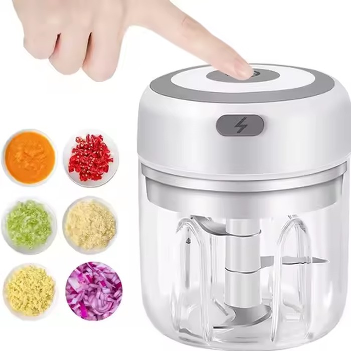 250ML Electric Mini Food Processor Wireless USB Rechargeable Garlic Chopper Portable Vegetable Onion Mincer Meat Grinder Gadget