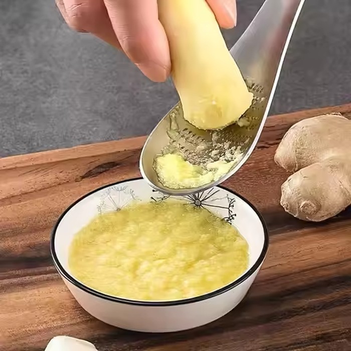 1PC Stainless Steel Multi-Functional Grinder, Used for Ginger and Yam, Manual Mortar-Style Garlic Press, Kitchen Tool