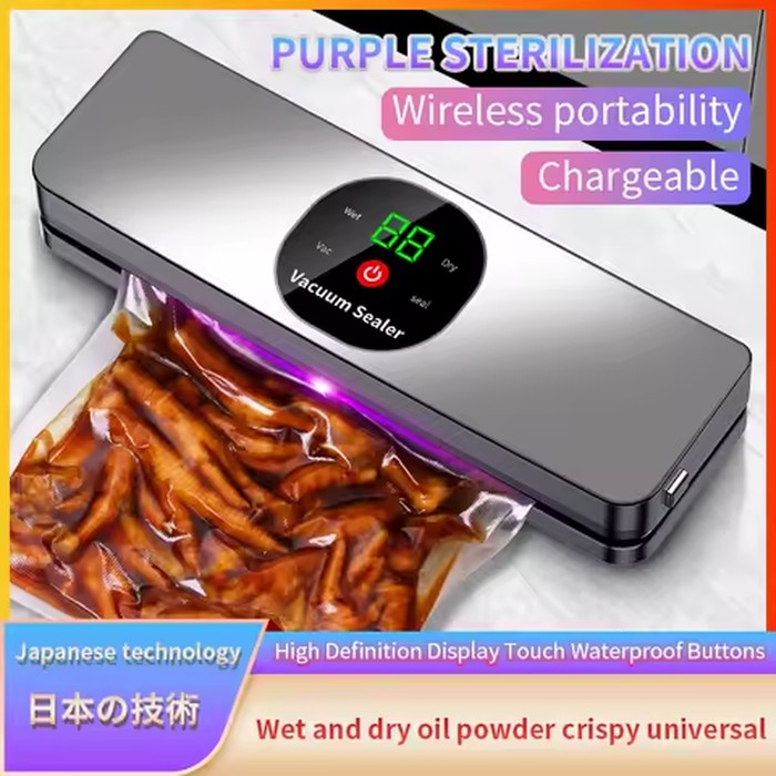 Rechargeable Wireless Portable Vacuum Sealer Multi-Pack with Sealing Countdown Display Touch Waterproof Buttons C718