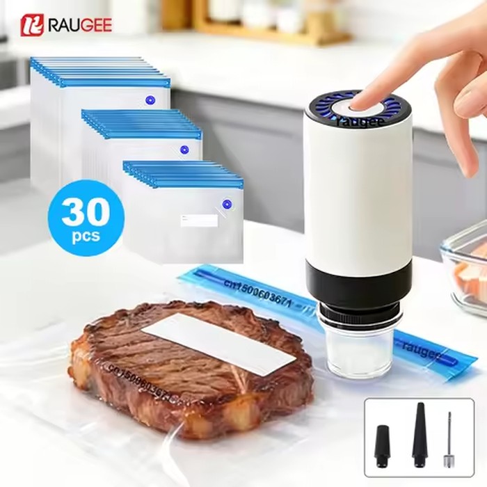Vacuum Sealer Pump Mini Handheld Food Sealing Pump Multi-Function Automatic Sealing Machine with Reusable Vacuum Sealer Bags