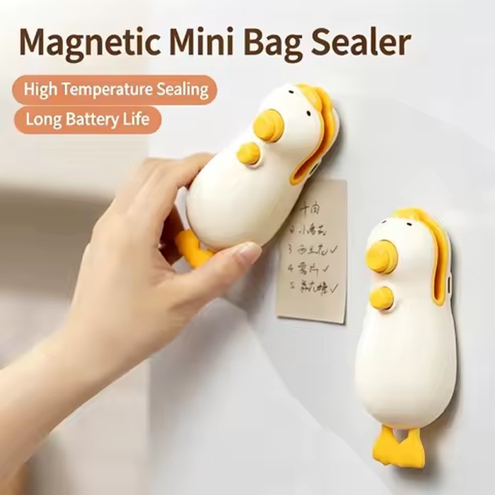 Duck-Shaped Rechargeable Vacuum Sealer, 2-in-1 Portable Handheld Bag Sealer for Freshness Storage – Compact Kitchen Appliance