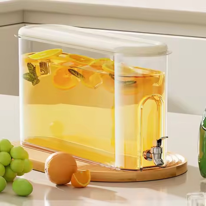 4L Narrow Refrigerator Juice Beverage Dispenser With Spigot Space-Saving Drink Wine Pitcher Cold Water Canister Filter Jug Jar