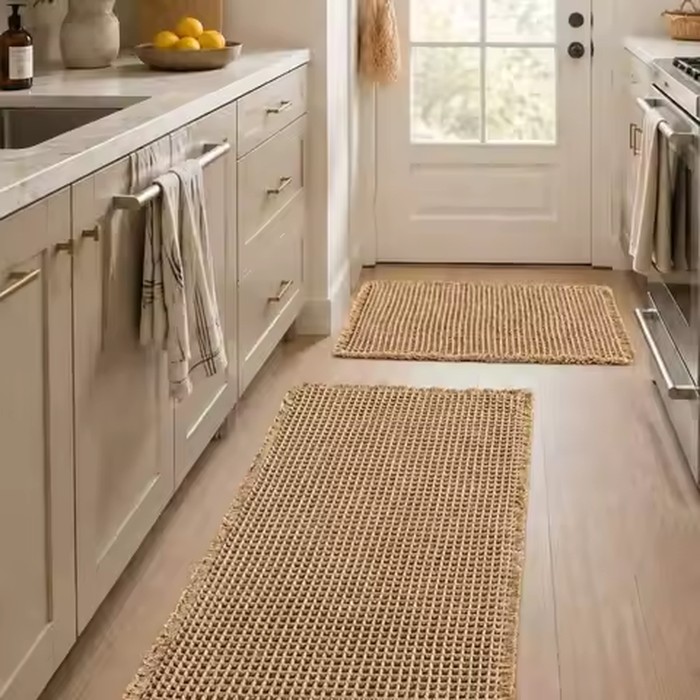 Waffle Rugs, Boho Rugs Non Slip Washable, Super Absorbent Bath Mats, Ultra Soft Rubber Backed Mats For Bathroom