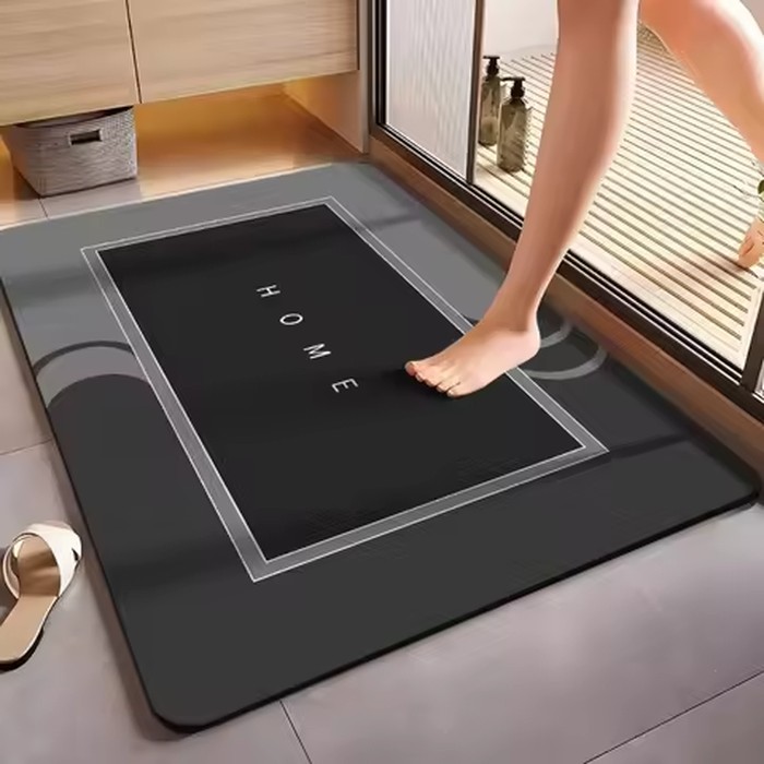 Diatomaceous Earth Bath Mat Super Absorbent Non Slip Fast Drying Soft Floor Mat for Bathroom Shower Laundry Bedroom Kitchen RV