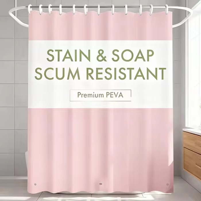 1PC Lightweight PEVA Shower Curtain Liner with Bottom Magnets Waterproof Bathroom Decorative Plastic Curtain for Bathrooms