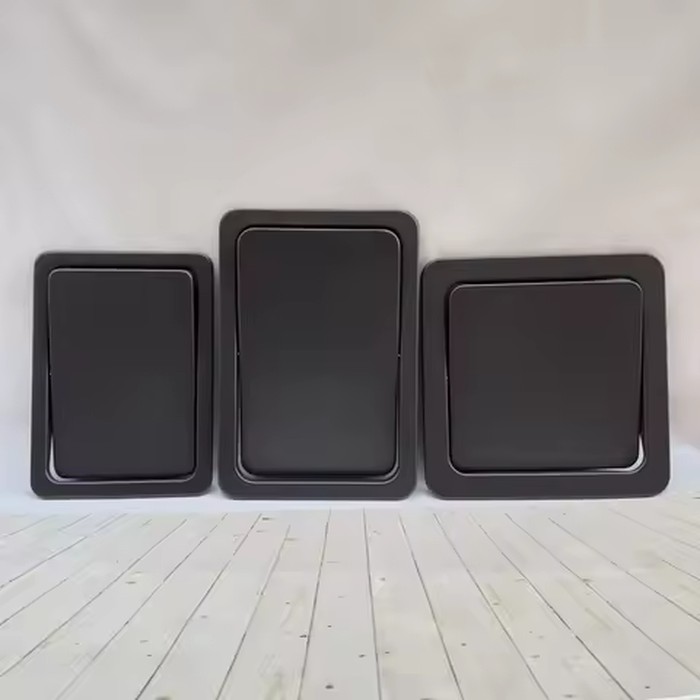 Built-in Countertop Trash Bin Lid and Waste Chute Lid, Stainless Steel Balance Flap Cover, Silver Trash Grommet Swing Trash Can