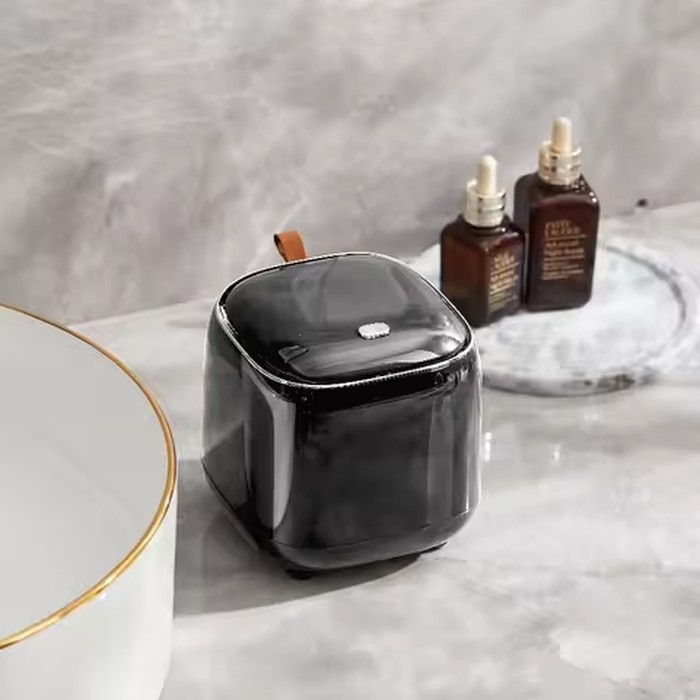 New Pressing Mini Desktop Trash Can Light Luxury Coffee Table Cover Small Trash Can Storage Bucket Wastebasket