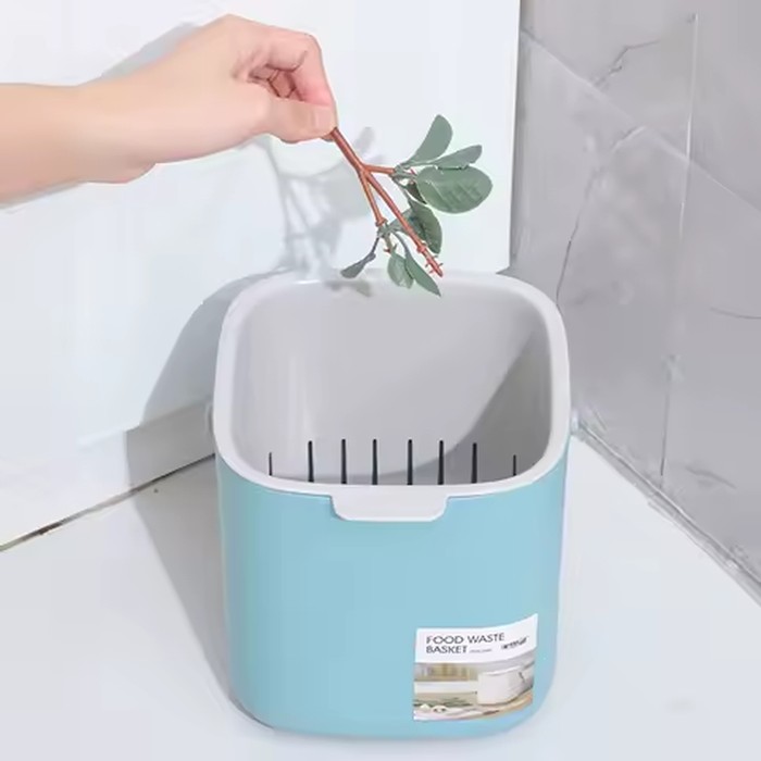 Countertop Trash Can with Lid Wet & Dry Separate Kitchen Trash Can for Home School Office Apartment