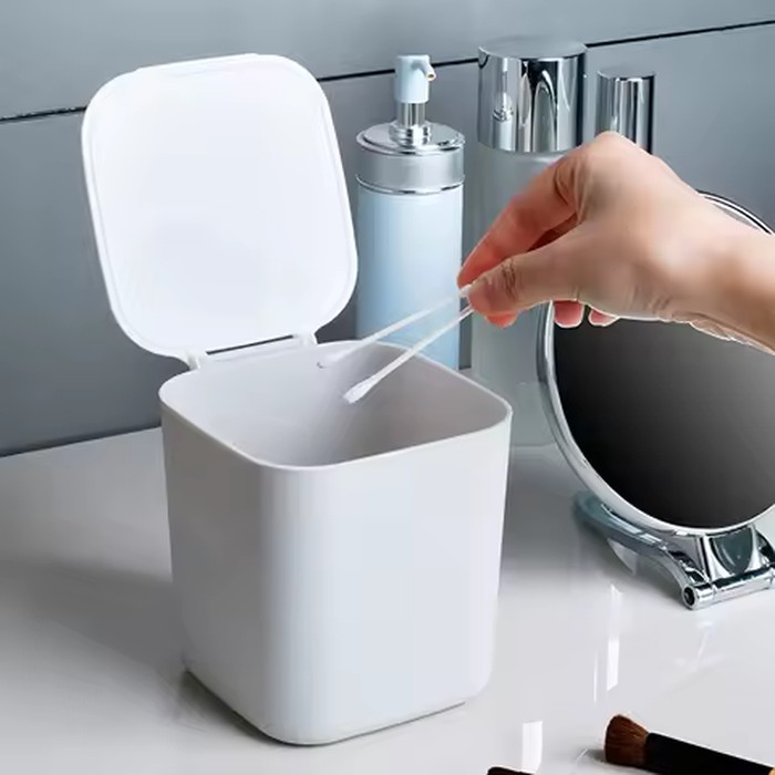 Desk Mini Trash Can with Lid Small Countertop Waste Bin Portable Garbage Container for Home Office Bedroom Kitchen Car RV Dorm