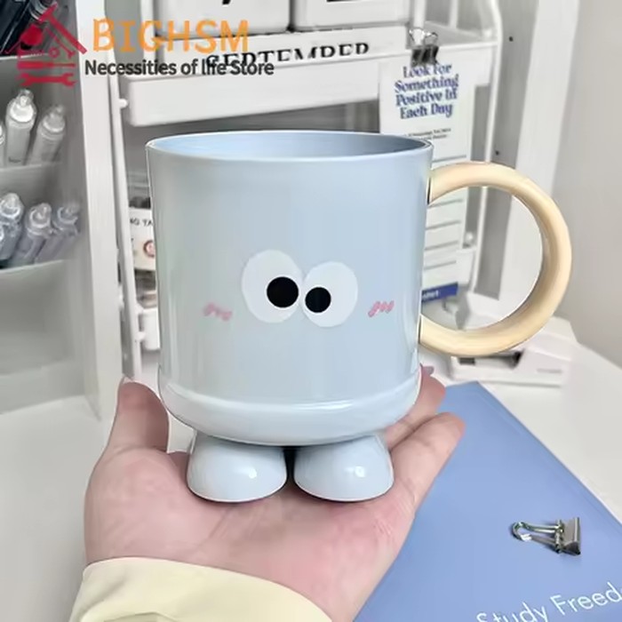 Mini Small Desktop Trash Can With Lid - Cute Countertop Waste Paper Basket For Bedroom Coffee Table & Office Desk - Blue Pink