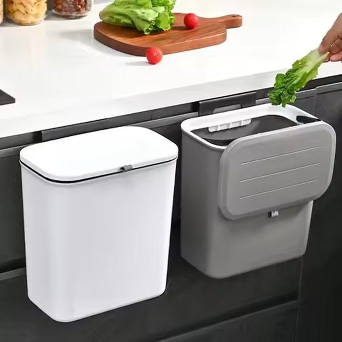 Wall Mounted Garbage Bin Kitchen Beautiful Large Hanging Waste Bins Office Household Toilet Covered Trash Can