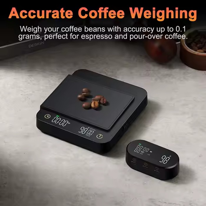 Digital Coffee Scale with Timer & Wireless Display - 3kg/0.1g Accurate Kitchen Scale for Espresso and Pour Over Coffee