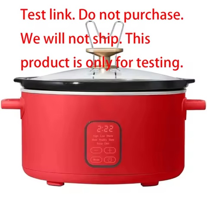 Test link. Do not purchase. We will not ship. This product is only for testing.Wonderul 6 Qt Progmable Slow Cooker -5 Preset Cooking unctions