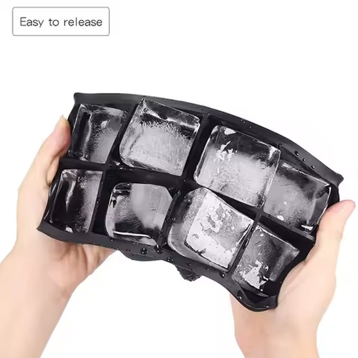 Large Ice-Cube-Tray Silicone Ice-Cube-Mold 2-Inch Ice Cubes for Whiskey and Cocktail