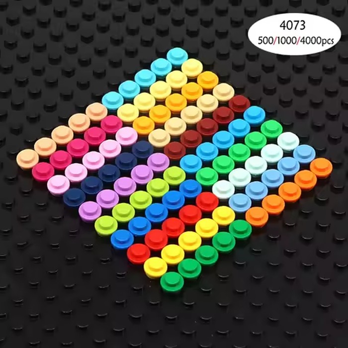 500/1000/4000pcs 6141 Plate Round 1x1 Dot MOC Assemble Particles DIY Building Blocks Figures Bricks Toy Compatible with 4073
