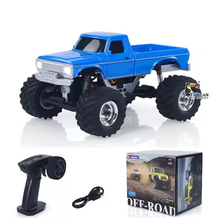 1/36 4WD RC Mini Crawler 3602 2.4G Remote Control Off-Road Vehicle RTR Light System Remote Controller and Receiver Painted and Assembled