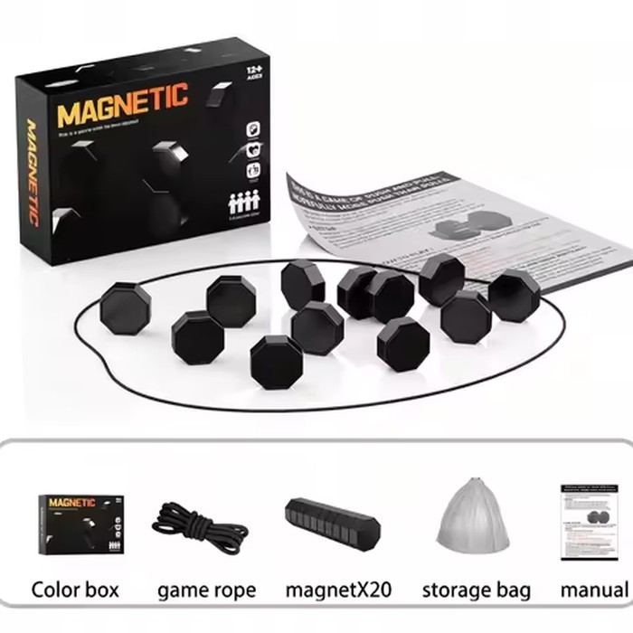 Party Games Magnetic Stones Game Interactive Magnet Board Strategy Game for Family Kids Adults High Quality Longest Side 3.4cm