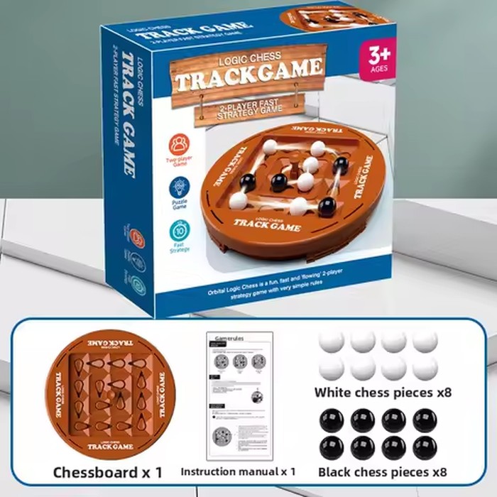 Chess Game Fun Table Top Orbital Logic Chess Board Game Track Logic Board Strategy Game for Kids Adults Family Party Games