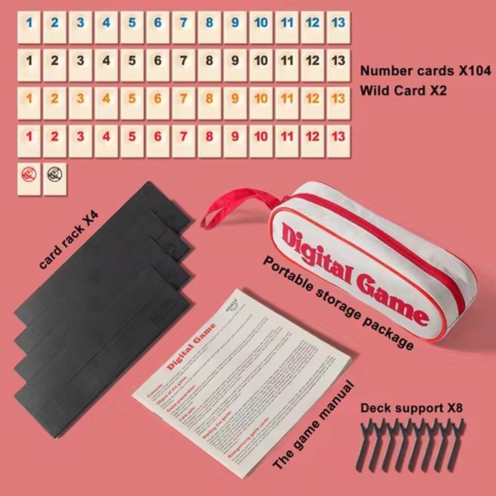 AIUAZA Rummy Cube game portable packaging, travel toy board game，suitable for family classic board games, 2-4 person party game