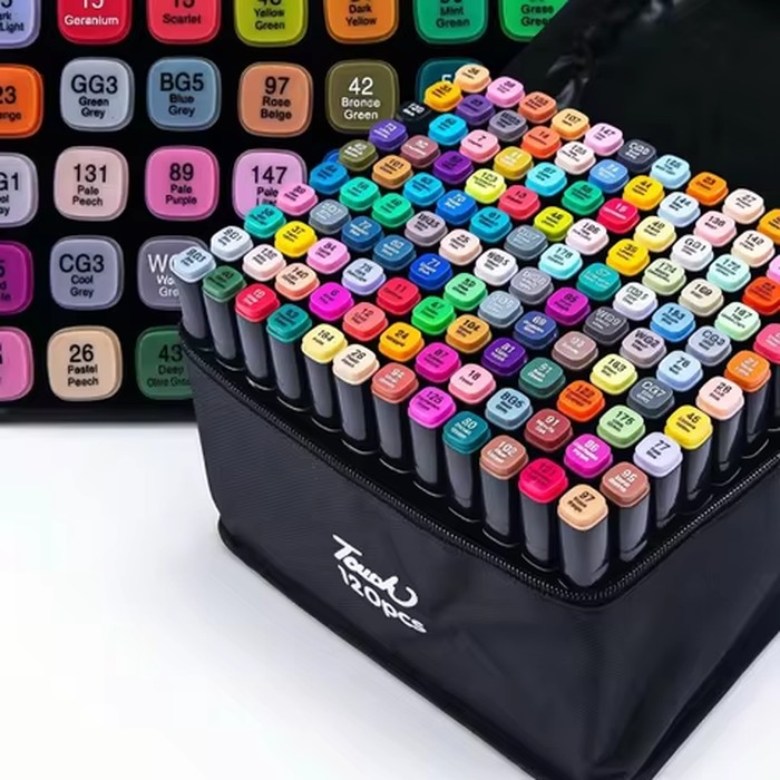 24-80 Colors Double Headed Oily Art Marker Pen Set for Draw Sketching Oily Tip Based Markers Graffiti Manga School Art Supplies