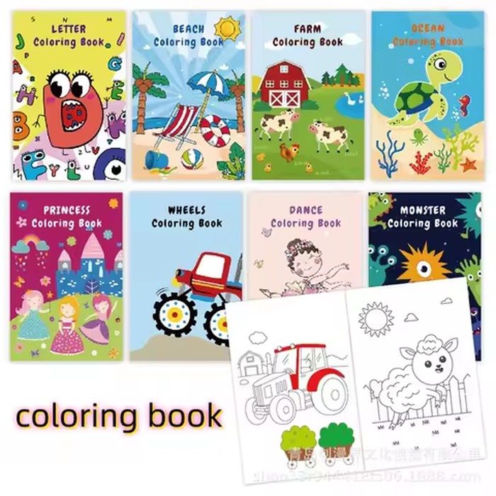 Coloring Book 3-6 Old Children's Cartoon Doodle Painting Coloring Book Animal Themed Early Education DIY Picture Boo