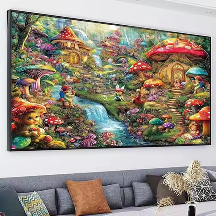1000 pcs Jigsaw Puzzles,Mushroom Forest Kids Toys Gift Educational Intellectual Decompressing Fun Family Game