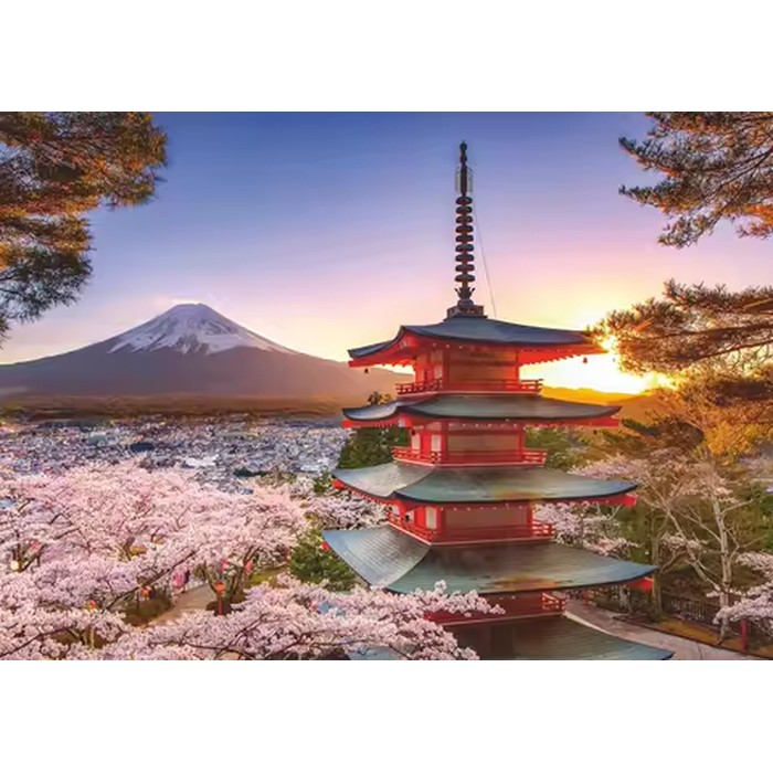 Cherry Blossoms in Japan Puzzle 300/500/1000P Scenic Wall Art Perfect Gift for Nature Lovers Home Office Decor Relaxing Activity