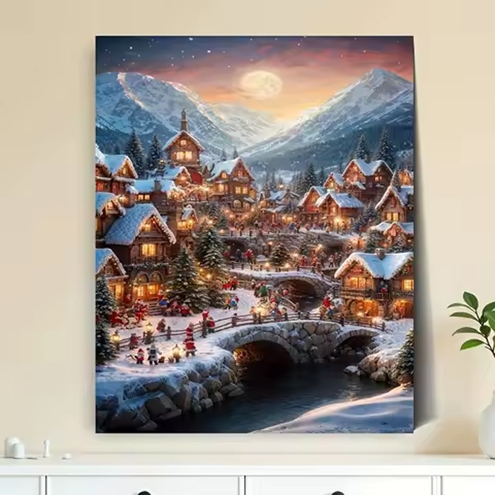 500/1000/1200/2000PCS Puzzles for Adults Christmas Snow Scene Theme,Jigsaw Puzzles Brain Challenge Game Gift Home Decor