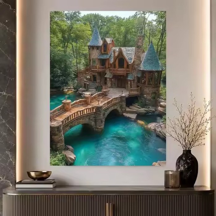 Fantasy Forest Castle Landscape Jigsaw Puzzles Wall Decor 500/1000/1200/2000 PCS for Living Room Bedroom Perfect Gift