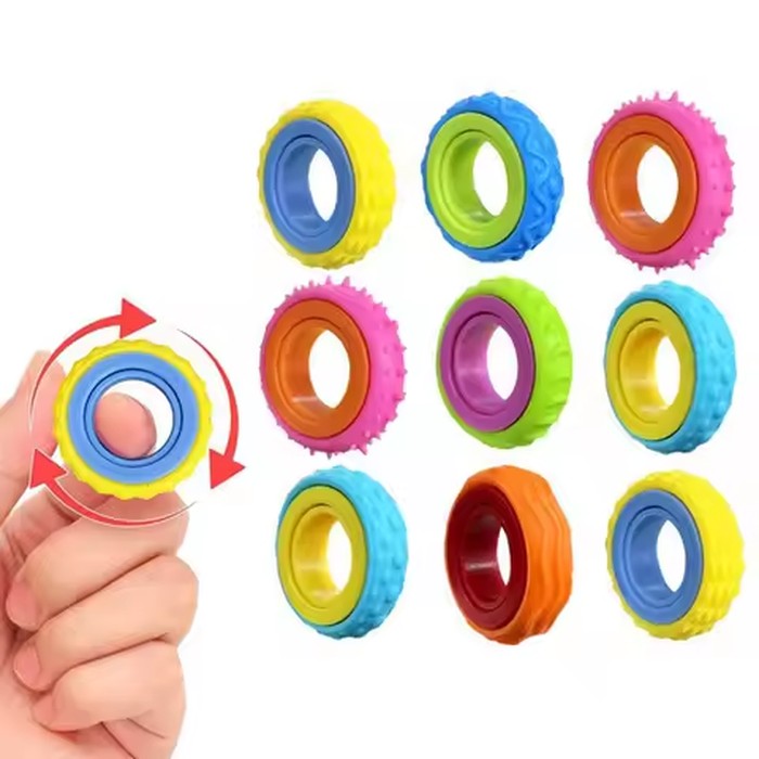 1/3/6/12PCS Fidget Rings Sensory Toys Spinner for Kids Anxiety Autism ADHD Stress Relief Finger Spinner Fidget Toys Gifts