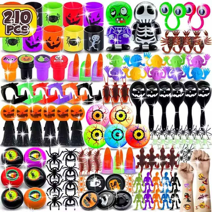10PCS Halloween Fidget Toys Skull Pumpkin Stress Relief Sensory Toys for Boys Girls Halloween Party Favors Kids Gifts