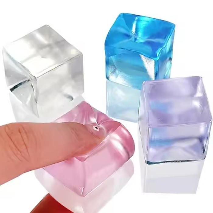 5/10Pcs Ice Cube Shaped Fidget Toy Square Stress Relief Ball Squishy Squeeze Anxiety ADHD Stress Relief Sensory Adults Toys