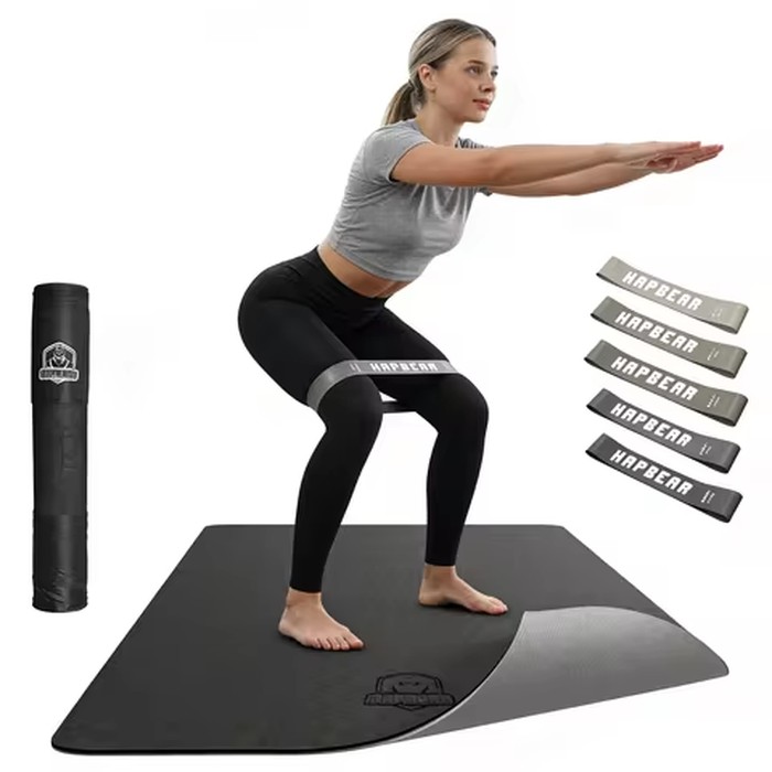 HAPBEAR Large Yoga Mat, Extra Wide 72"x36" 6mm TPE Double Sided Non Slip Exercise Mat, Non-Slip Textured Surface, Durable Cushion Floor Mat for Home Workout Yoga Pilates Stretching, Includes Carry Bag
