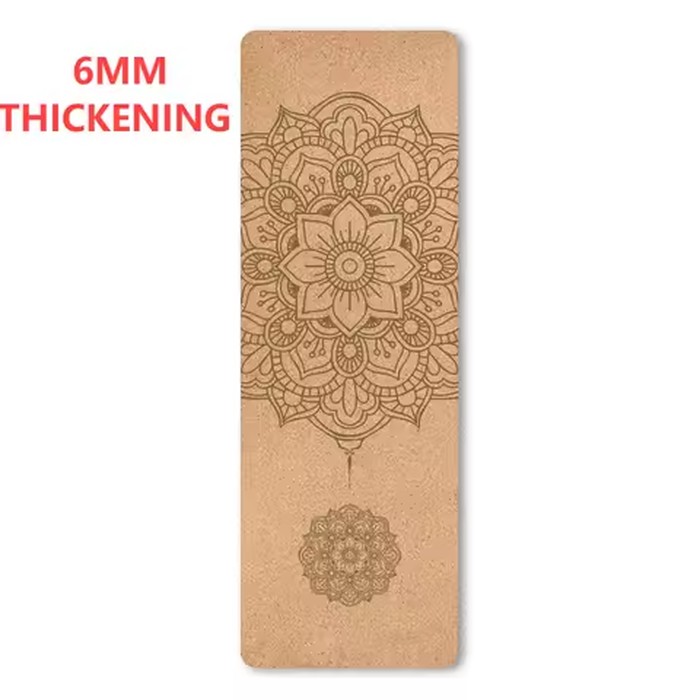 6mm Natural Cork TPE Yoga Mat Non-slip Esterilla Yoga Sweat-absorbing Home Fitness Pad Gymnastics Pilates Mats