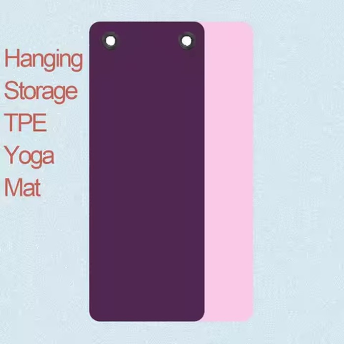 6mm Eco Friendly Double-side Anti Slip TPE Yoga Mat Eyelets Fitness Floor Gym Mat with Hanging Hole