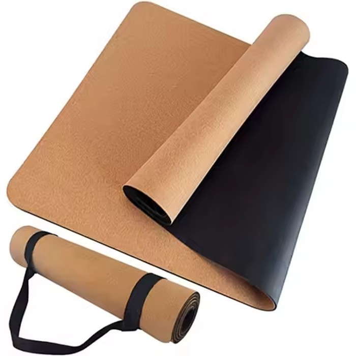 4mm/5mm/6mm Cork-coloured TPE Yoga Mat Women’s Fitness Mat Non-slip Floor Mat for Home Use