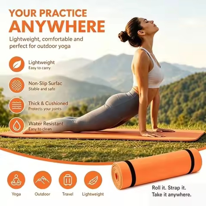 Multi-purpose 180×50cm Exercise Fitness Mat Non-Slip 6mm Thick Pilates Mat EVA Yoga Mat Gym Workouts
