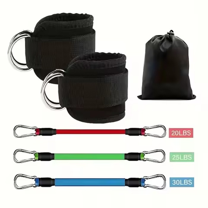 6-Piece Leg Resistance Band Set for Hip Strength Training, Running, Fitness, Ankle Resistance Bands