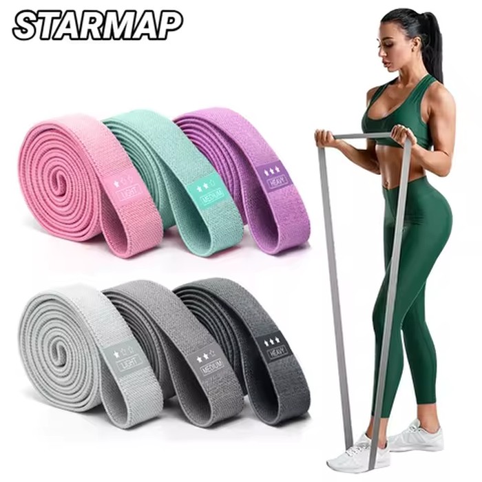 Long Resistance Loop Band Set Unisex Fitness Yoga Elastic Bands Hip Circle Thigh Squat Workout Cloth Legs Butt Exercise