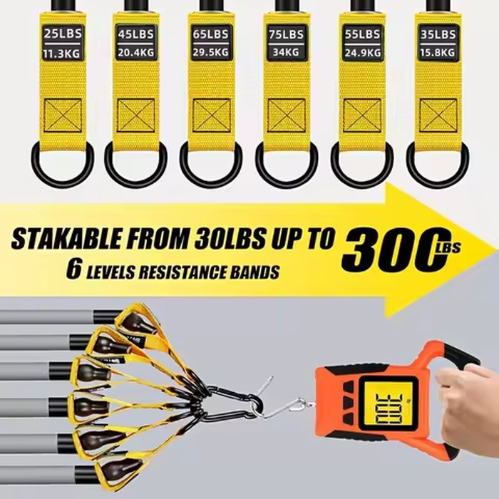 12 Piece High-Strength Tension Rope Training Set - Environmentally Friendly TPE Latex Anti Breakage Elastic Band/Resistance Band