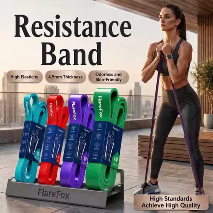 FlareFox Multiple Resistance Bands Set Pull-up Assist Straps Strength Agility Training Handy Gym Equipment for Home CrossFit